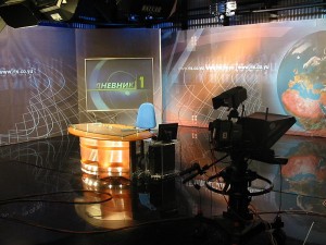 Le plateau du journal télévisé de la RTS.